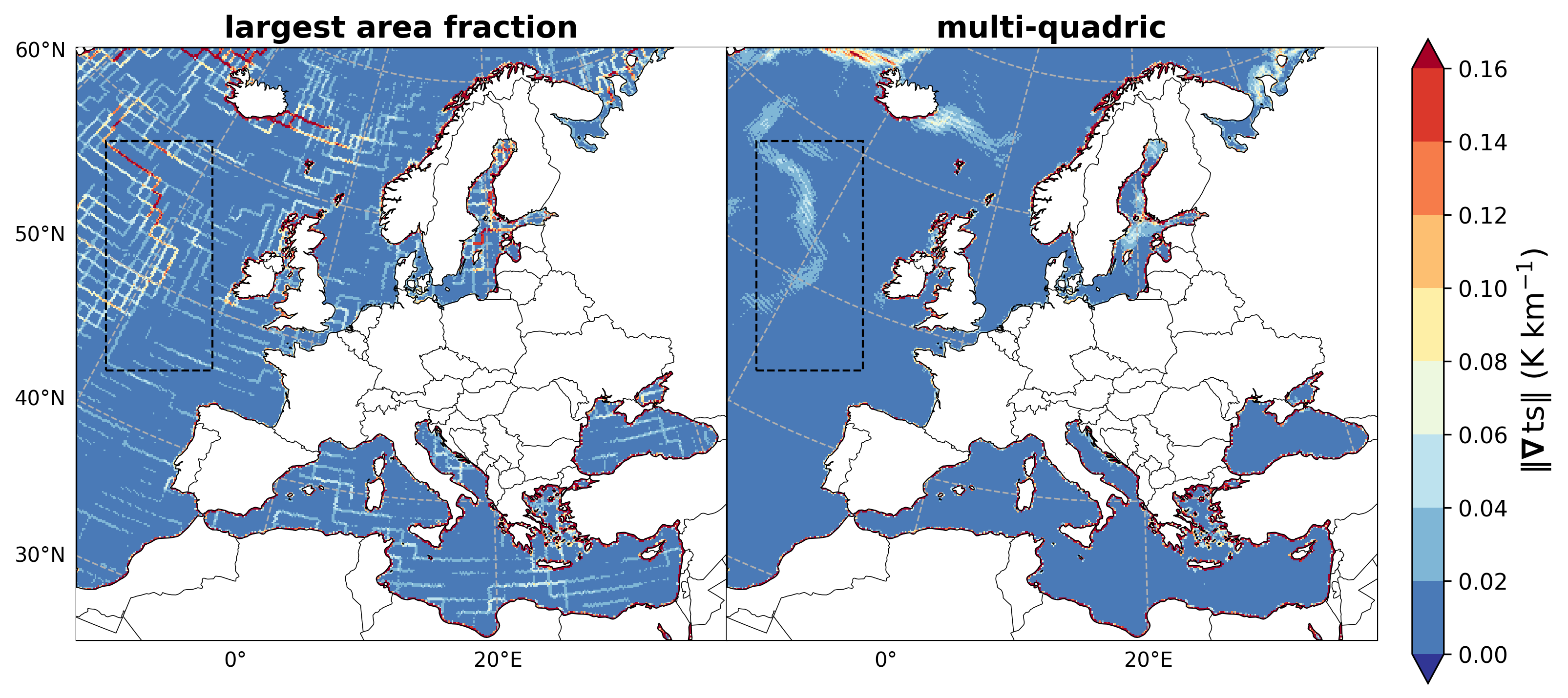 Sea-surface temperature gradient comparison